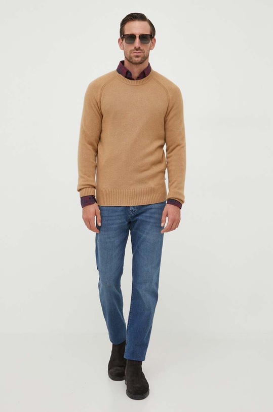 Светр з кашеміру BOSS 50500668 бежевий AW23