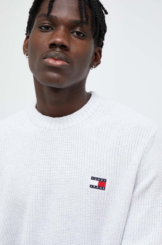 Bavlněný svetr Tommy Jeans šedá DM0DM17776