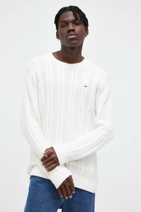 Tommy Jeans sweter bawełniany bawełna beżowy DM0DM15059