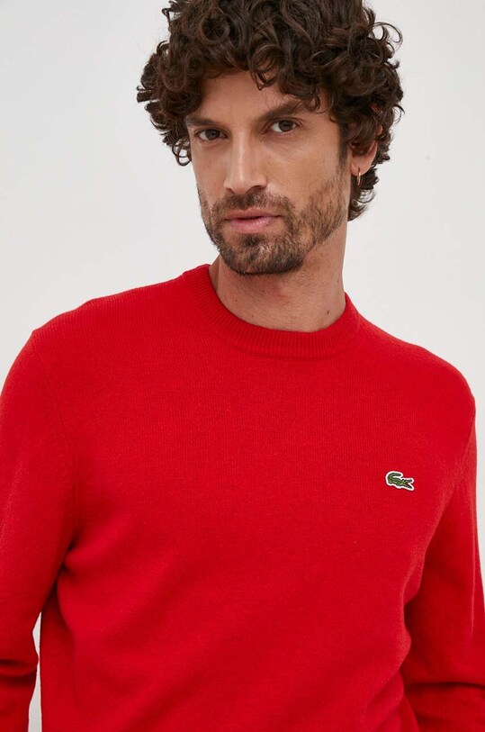 Lacoste sweter wełniany czerwony AH1988