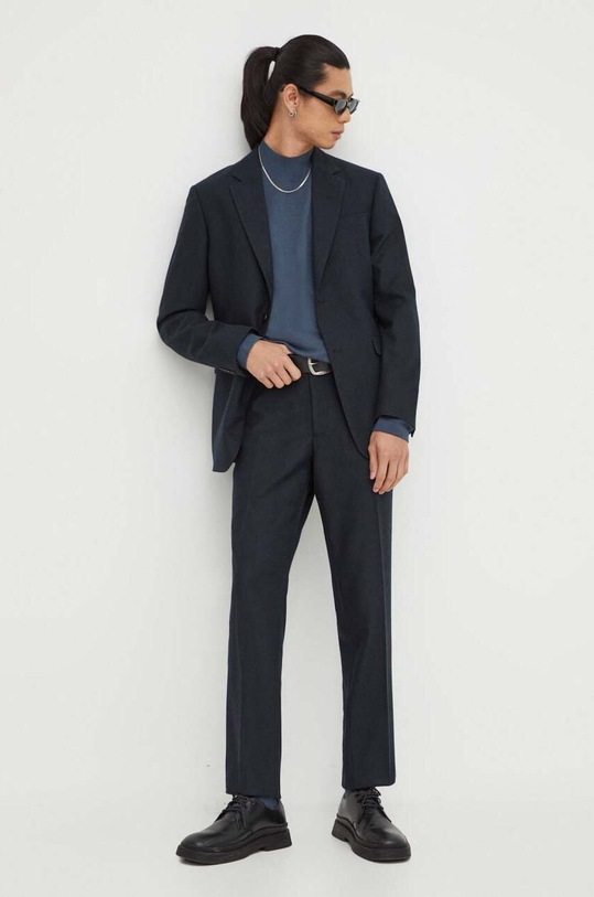 Tiger Of Sweden pulover de lana T72057005 albastru AW23