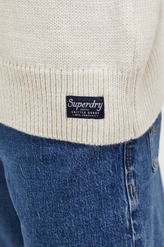 Superdry sweter z domieszką wełny M6110528A.1GP beżowy