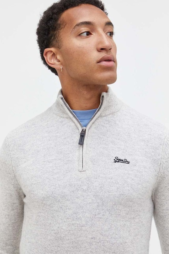 Superdry sweter z domieszką wełny półgolf beżowy M6110563A.ZUC