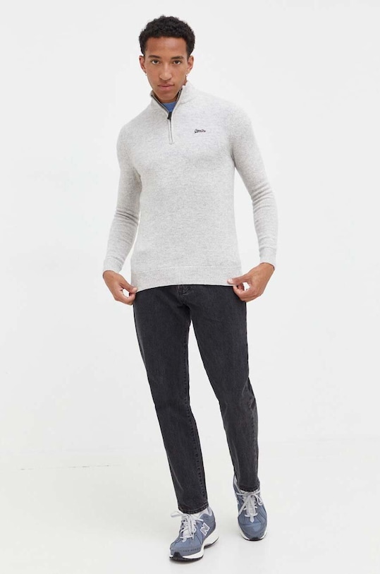 Superdry sweter z domieszką wełny M6110563A.ZUC beżowy AW23