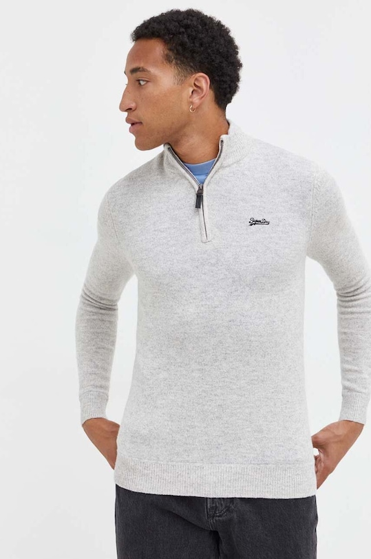 Superdry sweter z domieszką wełny beżowy M6110563A.ZUC