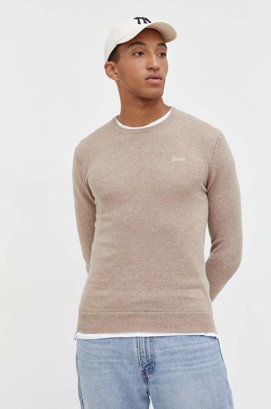 Свитер с примесью шерсти Superdry бежевый M6110564A.1GL