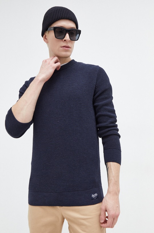 Superdry pulover de bumbac M6110567A.WCK bleumarin