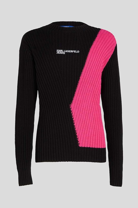 Karl Lagerfeld Jeans pulover 236D2001 KLJ RIBBED BLOCKED SWEATER 236D2001