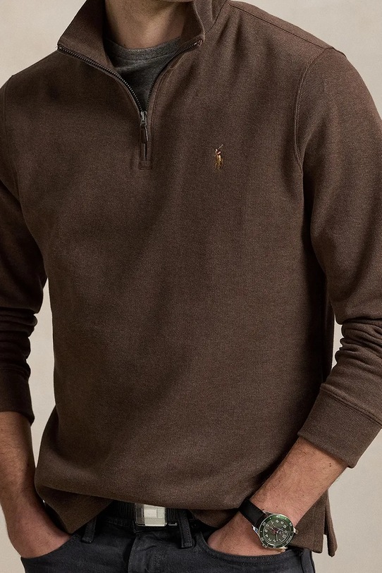 Bavlněná mikina Polo Ralph Lauren hnědá 710671929