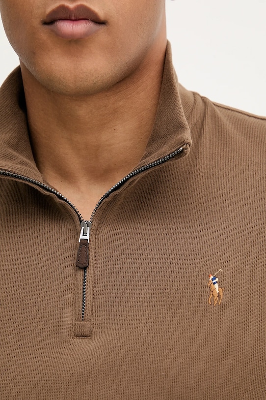 Pamučna dukserica Polo Ralph Lauren 710671929 smeđa