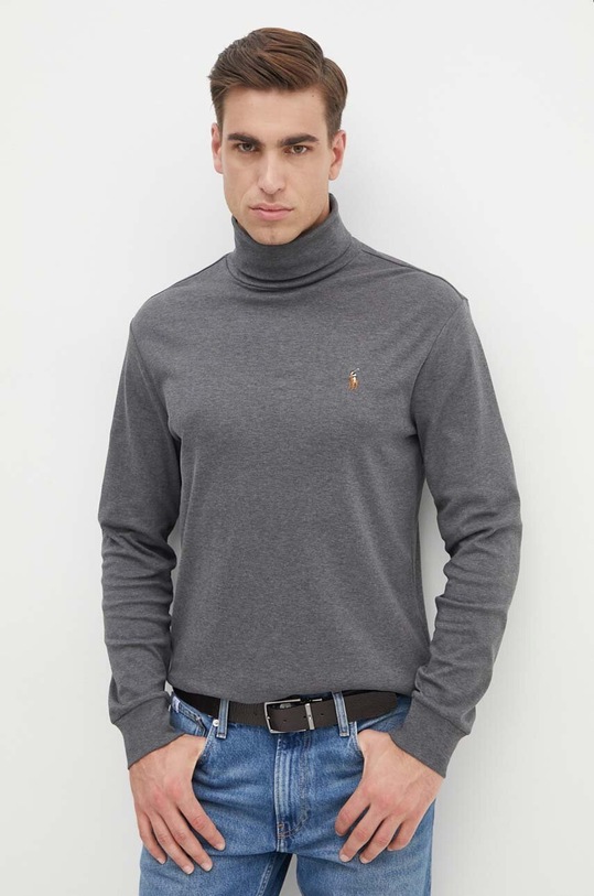 Polo Ralph Lauren sweter bawełniany bawełna szary 710760126