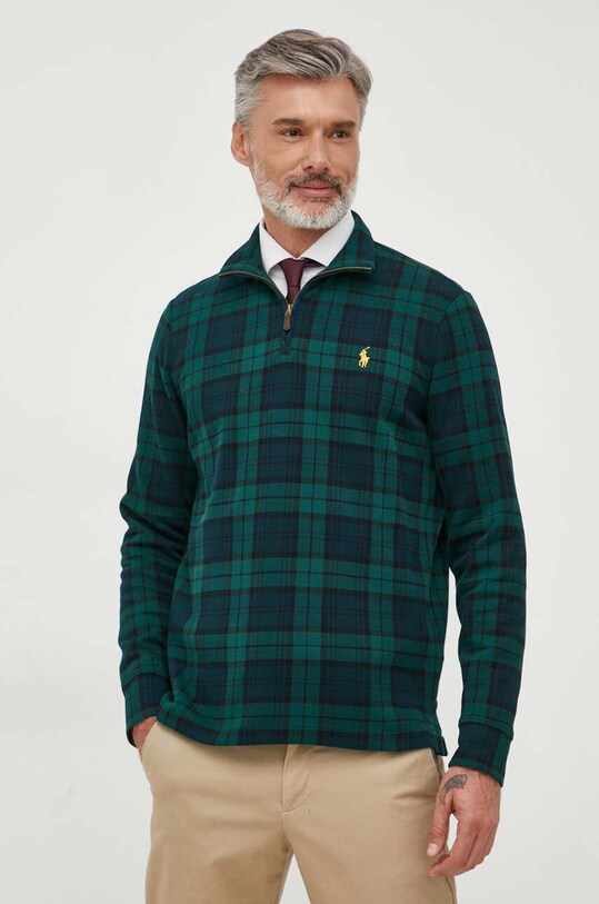 Pamučna dukserica Polo Ralph Lauren pamuk zelena 710814280