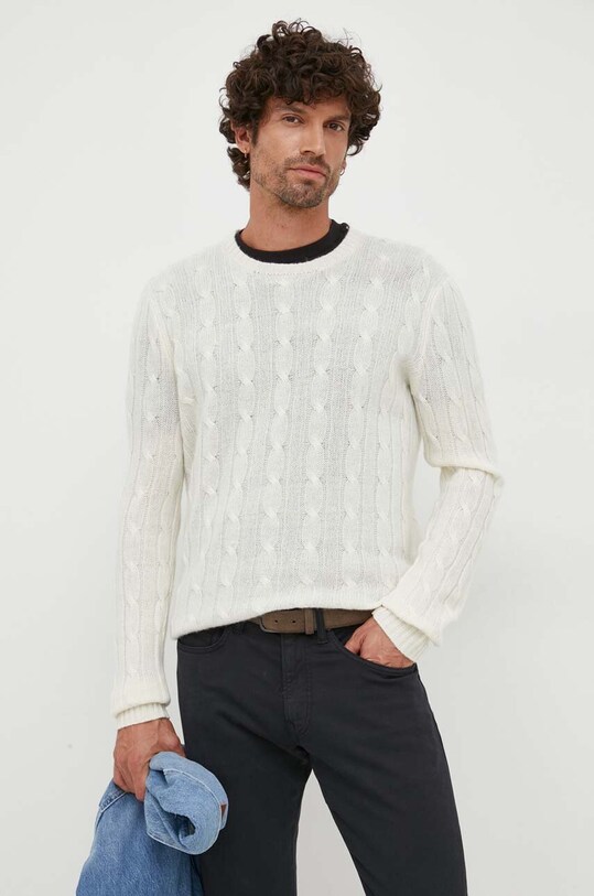Polo Ralph Lauren pulover din cașmir grosime medie bej 710876728