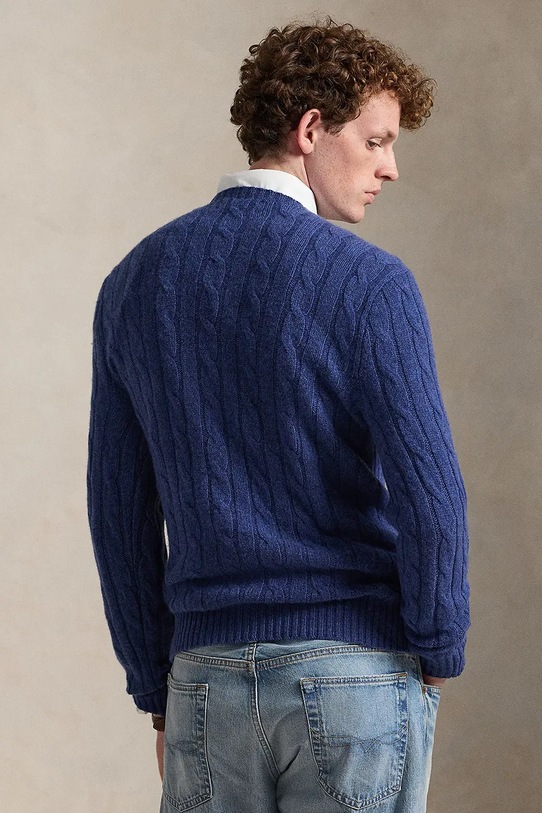 Pulover iz kašmirja Polo Ralph Lauren 710876728 mornarsko modra AW25