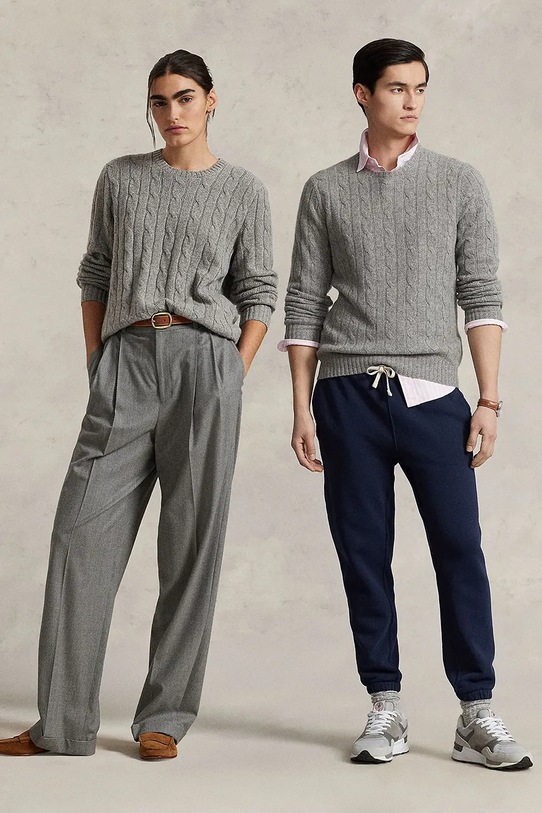 Kašmírový sveter Polo Ralph Lauren sivá 710876728