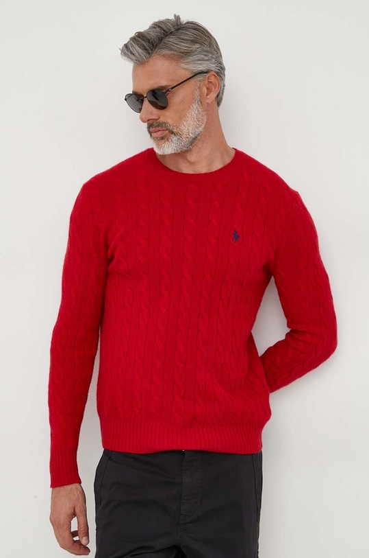 Polo Ralph Lauren sweter wełniany czerwony 710876762