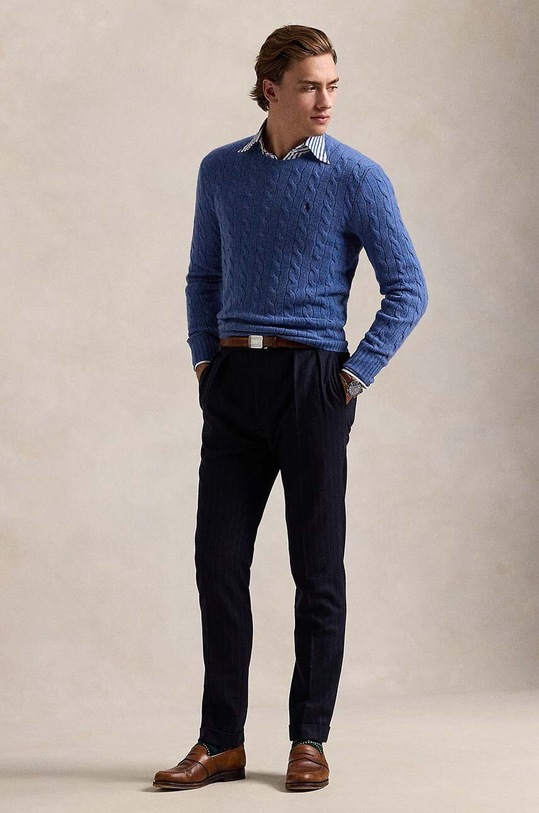 Odzież Polo Ralph Lauren sweter wełniany 710876762 niebieski