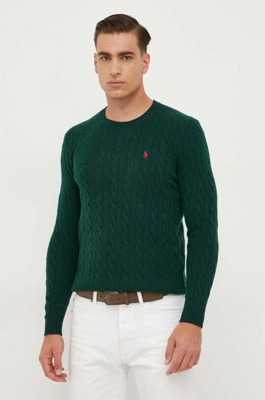 Polo Ralph Lauren sweter wełniany zielony 710876762