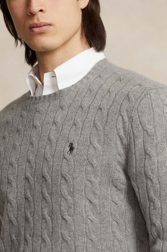 Vlnený sveter Polo Ralph Lauren sivá 710876762