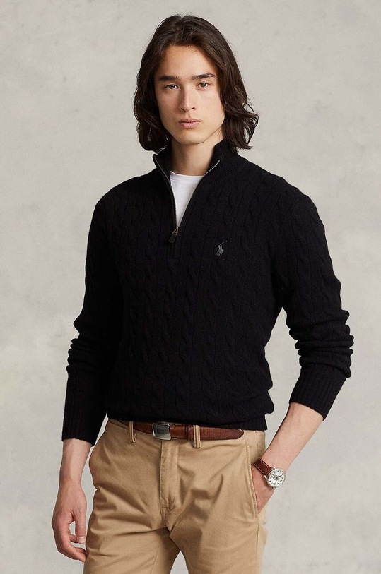 Polo Ralph Lauren sweter wełniany wełna czarny 710876766