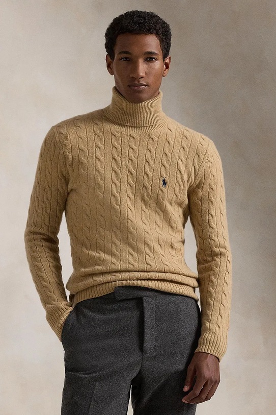 Volnen pulover Polo Ralph Lauren Tanka bež 710876836