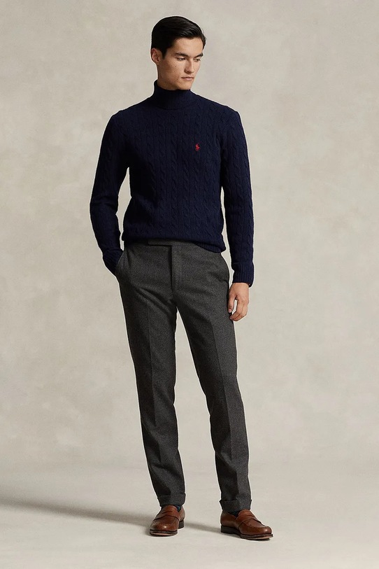 Одежда Шерстяной свитер Polo Ralph Lauren 710876836 тёмно-синий