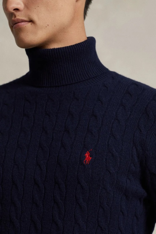 Шерстяной свитер Polo Ralph Lauren тёмно-синий 710876836