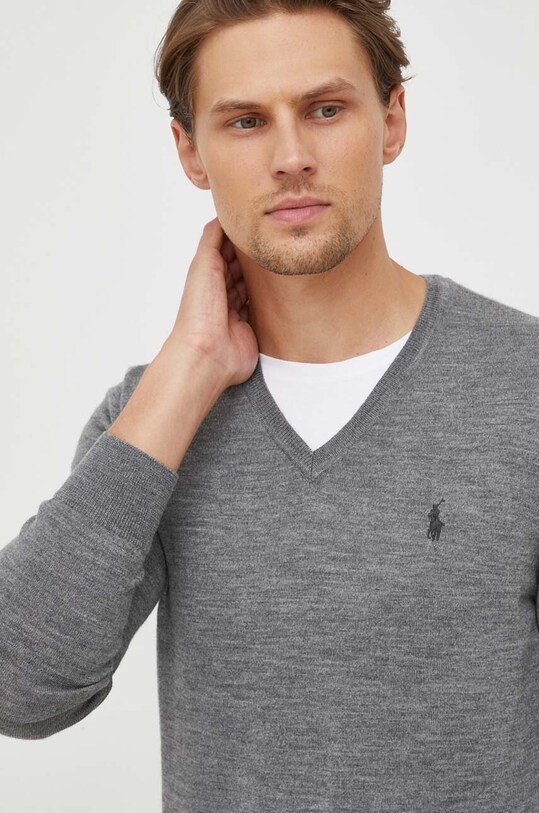 Polo Ralph Lauren sweter wełniany szary 710876848