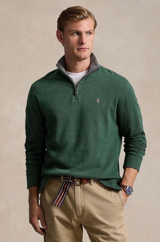 Polo Ralph Lauren sweter bawełniany bawełna zielony 710877001