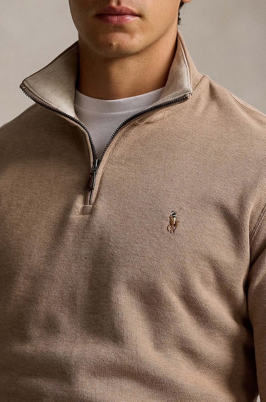 Odzież Polo Ralph Lauren sweter bawełniany 710877001 brązowy