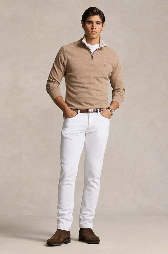 Polo Ralph Lauren sweter bawełniany brązowy 710877001