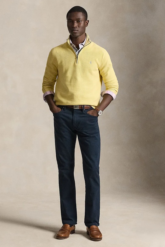 Odzież Polo Ralph Lauren sweter bawełniany Ls Hz Long Sleeve 710932304 żółty