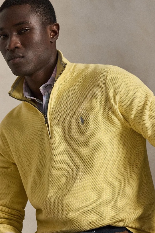 Polo Ralph Lauren sweter bawełniany Ls Hz Long Sleeve żółty 710932304