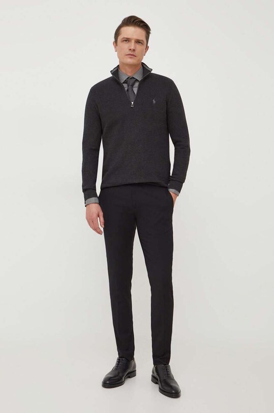 Polo Ralph Lauren pulover de bumbac 710932304 gri AW25