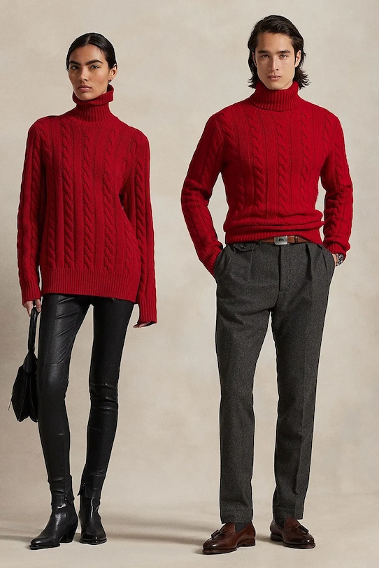 Vlněný svetr Polo Ralph Lauren červená 710917035
