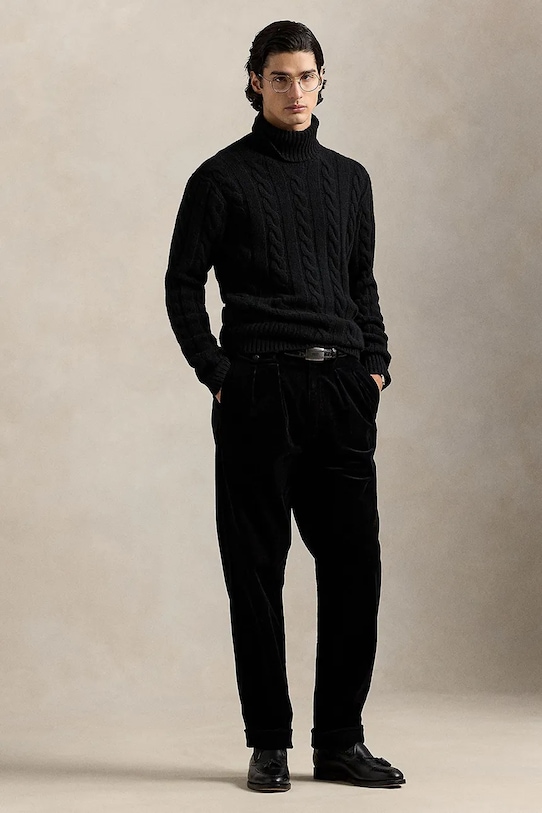 Odzież Polo Ralph Lauren sweter wełniany 710917035 czarny