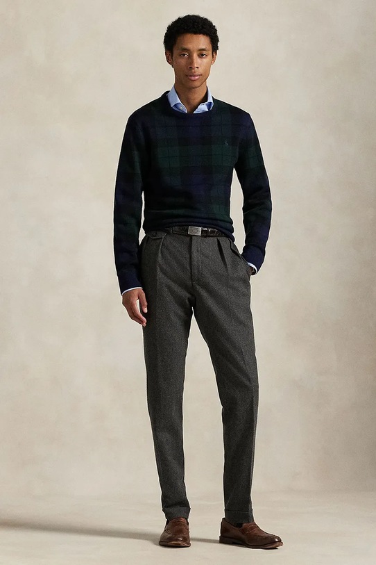 Odzież Polo Ralph Lauren sweter wełniany 710917043 granatowy