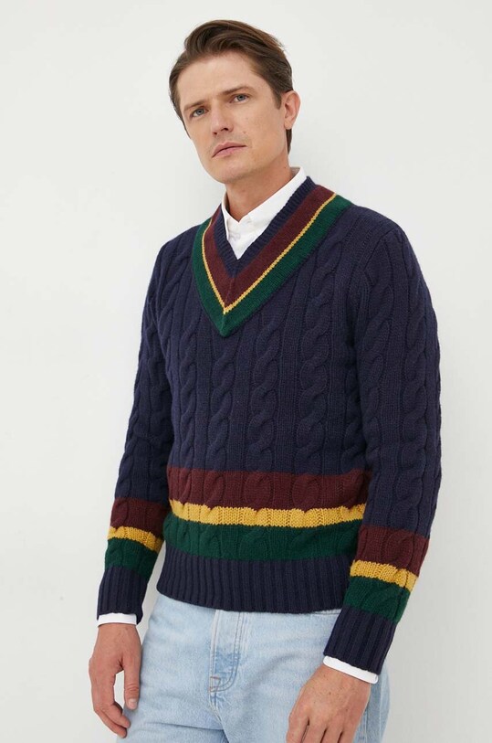 Одяг Вовняний светр Polo Ralph Lauren 710917169 темно-синій