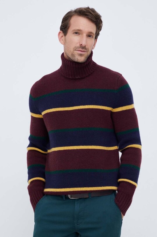 Polo Ralph Lauren sweter wełniany bordowy 710918117