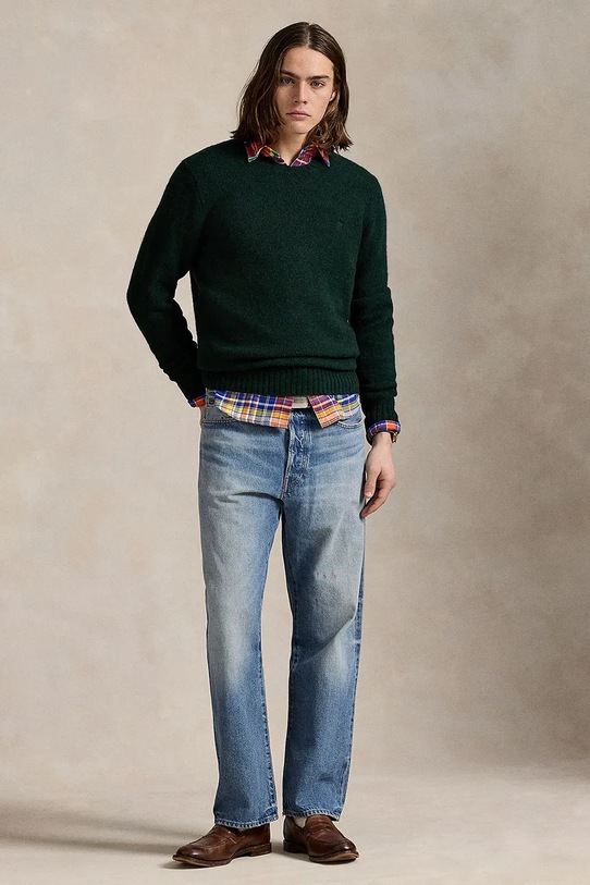 Ruházat Polo Ralph Lauren gyapjú pulóver 710918805 zöld