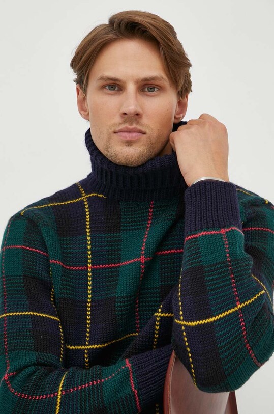 Vlnený sveter Polo Ralph Lauren tmavomodrá 710919620