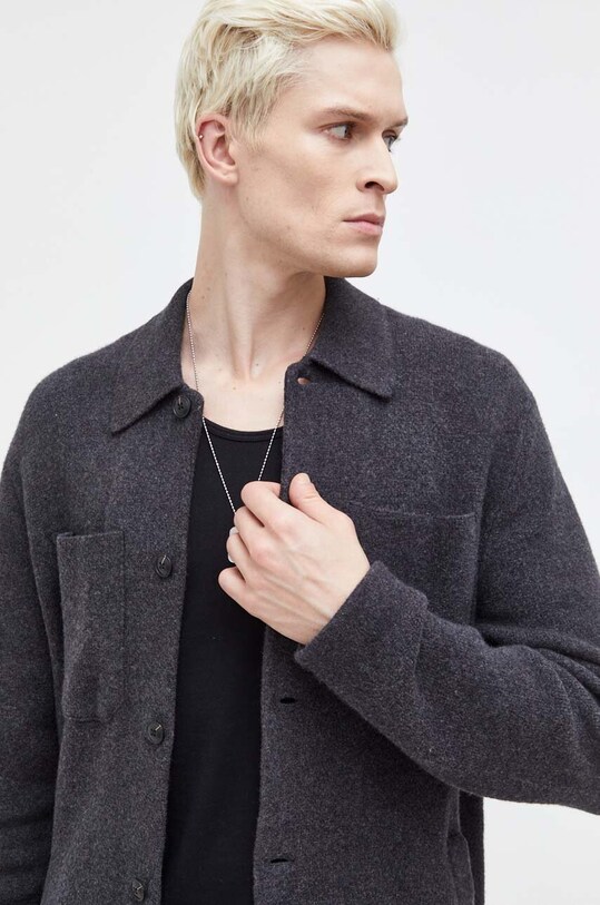 Πλεκτή ζακέτα Abercrombie & Fitch γκρί KI120.3220.900