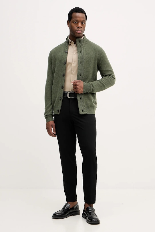 Barbour kardigan wełniany MKN0731 zielony AA00