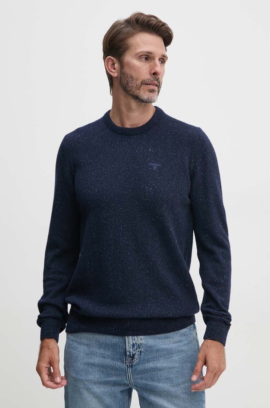Barbour sweter wełniany granatowy MKN0844