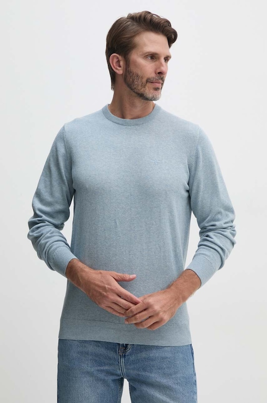 Barbour sweter bawełniany Essentials niebieski MKN0932