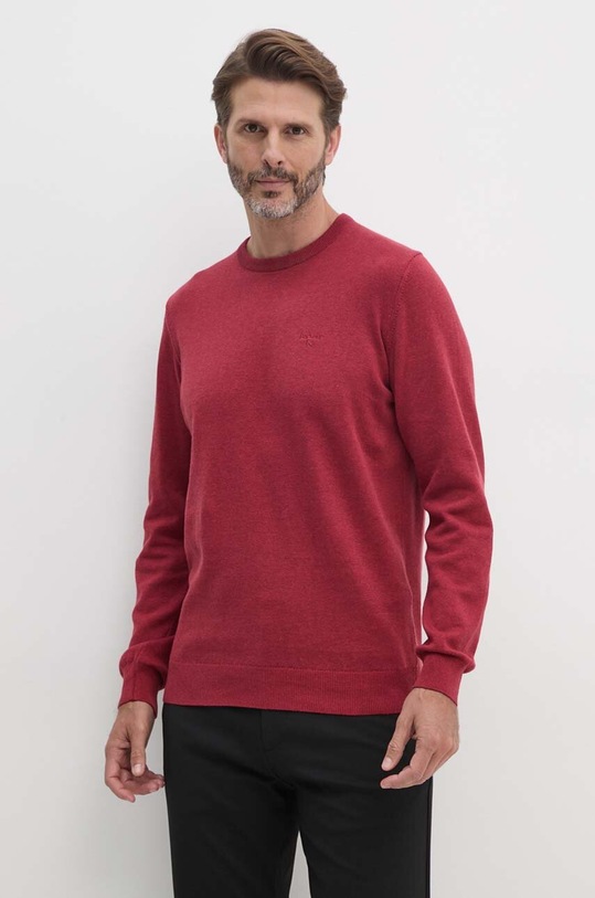 Barbour sweter bawełniany Essentials czerwony MKN0932