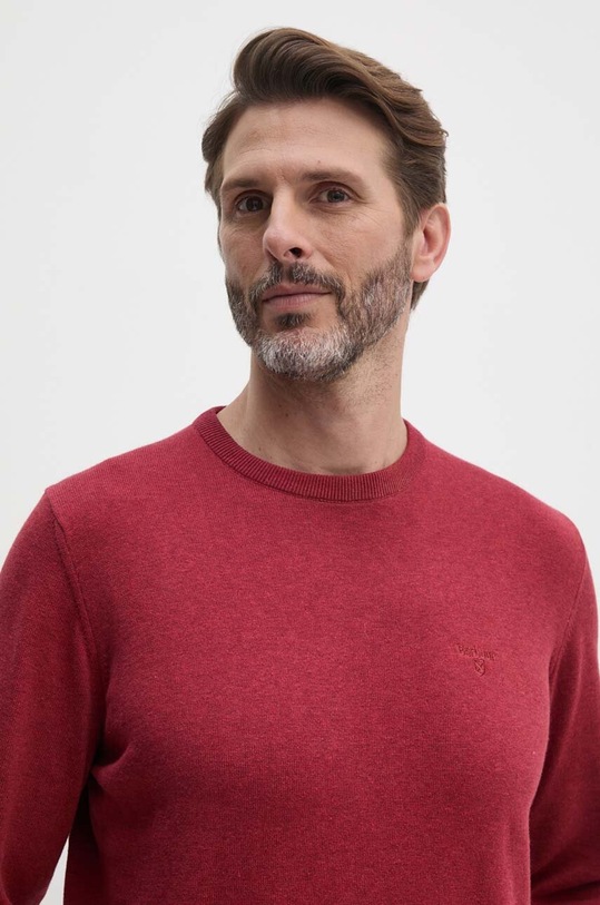 Barbour sweter bawełniany Essentials czerwony MKN0932