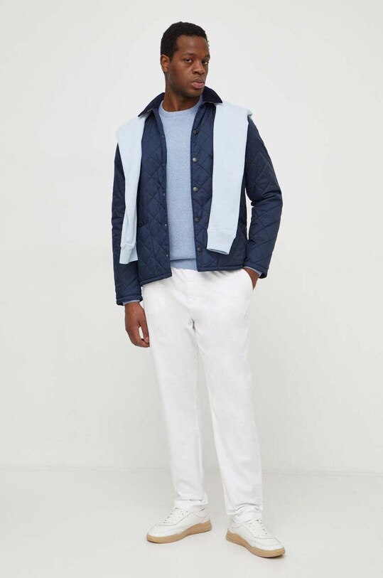 Barbour pulover de bumbac Essentials MKN0932 albastru AA00