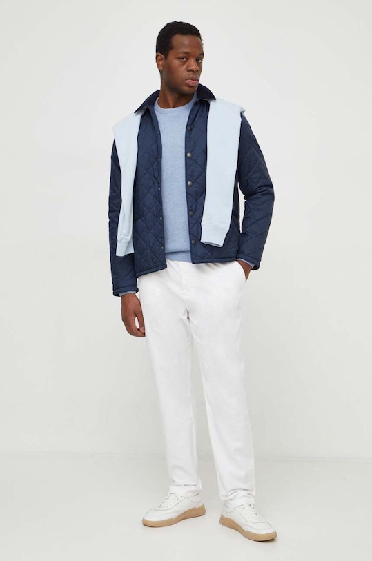 Barbour sweter bawełniany Essentials MKN0932 niebieski AA00