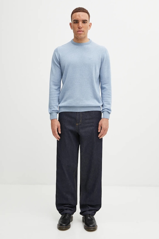 Barbour pulover de bumbac Essentials MKN0932 albastru